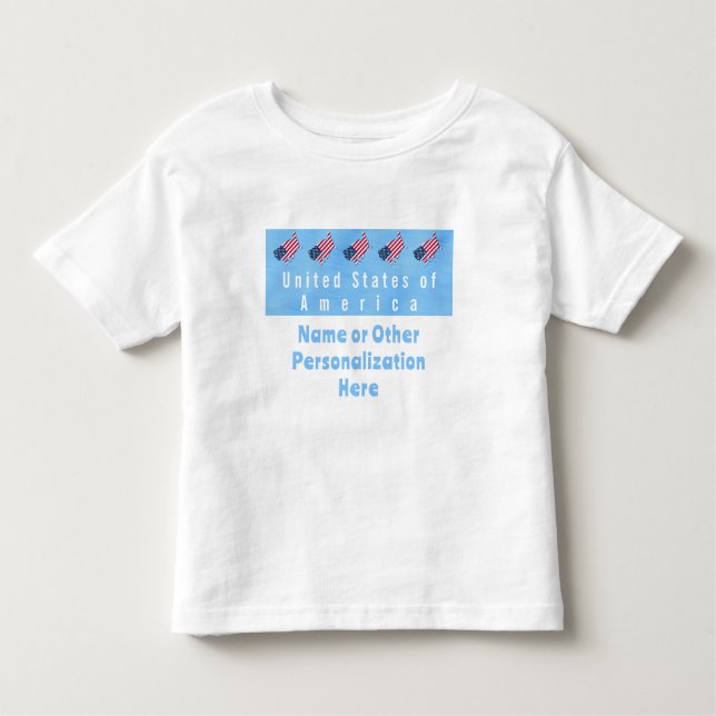 Personalised United States of America Flags & Maps Toddler T-Shirt (Front)