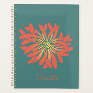 Personalised Untamed Coral Flower Planner