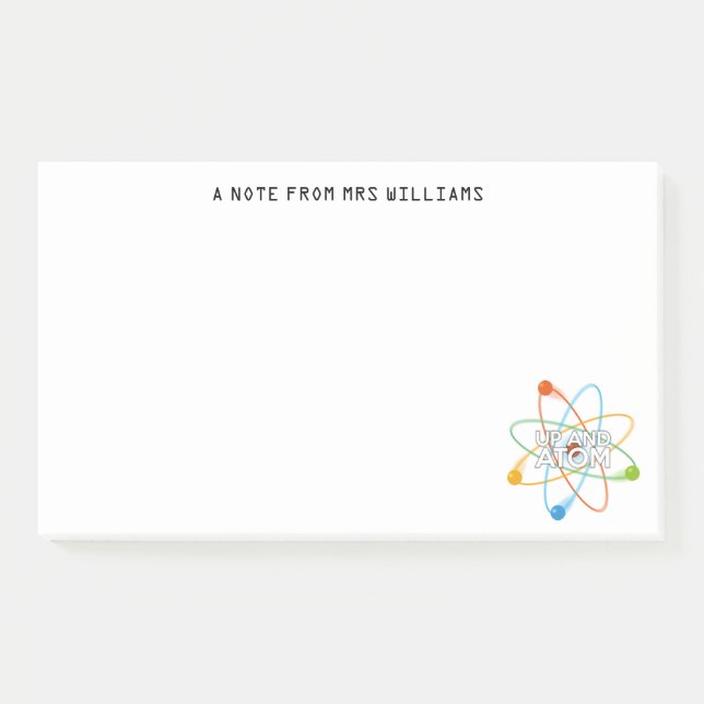 Personalised UP AND ATOM Fun Science Post-it Notes (Front)