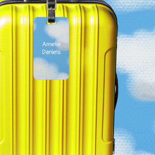 Personalised Up In The Clouds Luggage Tag