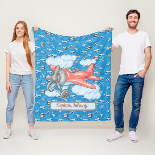 Personalised Up Up And Away Fleece Blanket