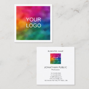 Personalised Upload Your Business Company Logo Square Business Card