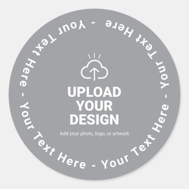 Personalised Upload Your Design and Text Classic Round Sticker (Front)
