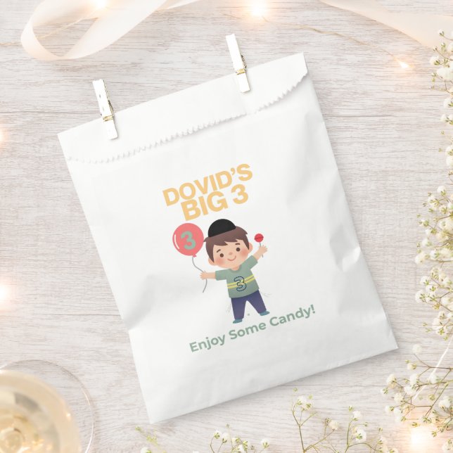 Personalised Upsherin Boy Favour Bags/Pekalach Bag (Clipped)