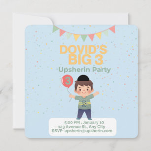 Personalised Upsherin Invitation-Earth Tones Invitation