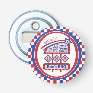 Personalised USA 250–Patriotic Retro Marquee Bottle Opener