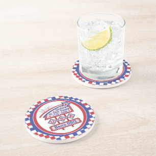 Personalised USA 250–Patriotic Retro Marquee Coaster