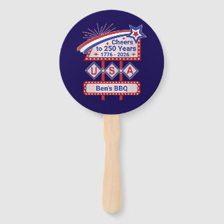 Personalised USA 250–Patriotic Retro Marquee Hand Fan