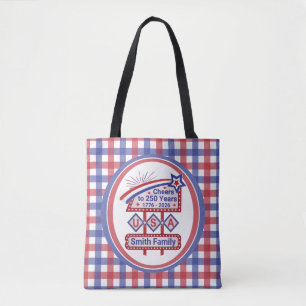 Personalised USA 250–Patriotic Retro Marquee Tote Bag