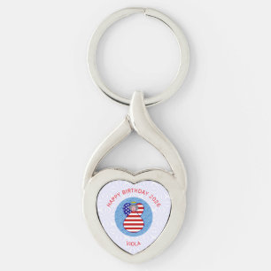 Personalised USA Angel Birthday Keychain 2026