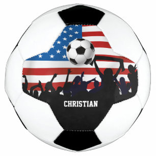 Personalised USA Flag Football and Soccer Fans Soccer Ball
