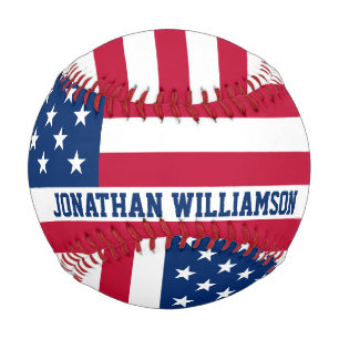 Personalised USA Flag Stars and Stripes Baseball