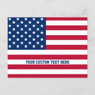 Personalised USA Flag Stars and Stripes Postcard
