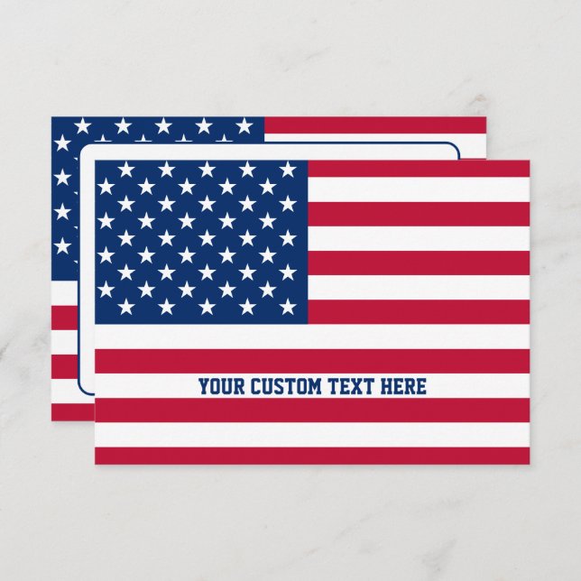 Personalised USA Flag Stars and Stripes Thank You Card (Front/Back)