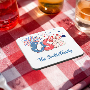 Personalised USA Hard Plastic Coaster