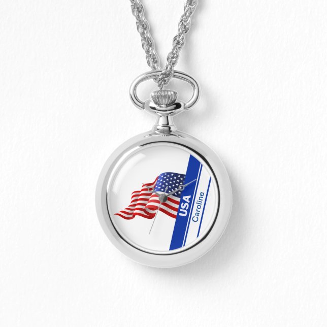 Personalised USA Patriotic Flag Watch (Front)