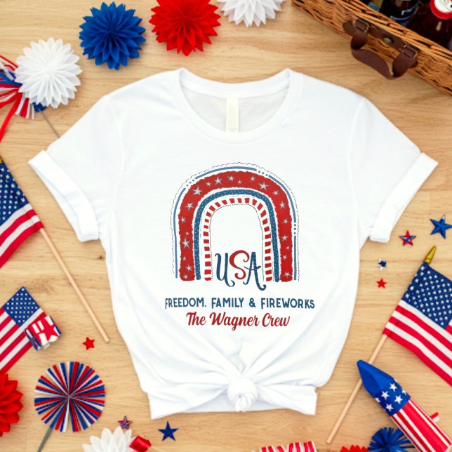 Personalised USA Rainbow Red White Blue Patriotic  T-Shirt (Creator Uploaded)