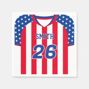 Personalised USA Soccer Jersey Napkins Custom