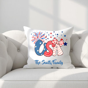 Personalised USA Throw Pillow