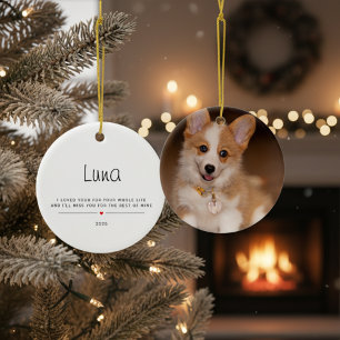 Personalised Using Pet's Photo & Name Ceramic Ornament