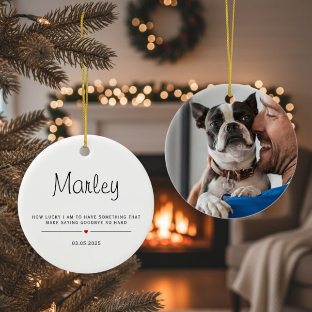 Personalised Using Pet's Photo & Name Ceramic Ornament (Creator Uploaded)