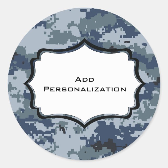 Personalised USN Navy Personal Property Classic Round Sticker (Front)