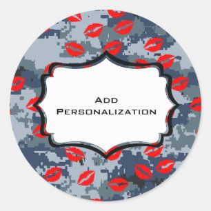 Personalised USN Navy Sealed with a Kiss Classic Round Sticker