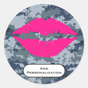 Personalised USN Navy Sealed with a Kiss Classic Round Sticker