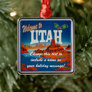 Personalised Utah UT Metal Ornament