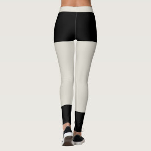 Personalised Vacation Classy Oatmeal Black Accents Leggings