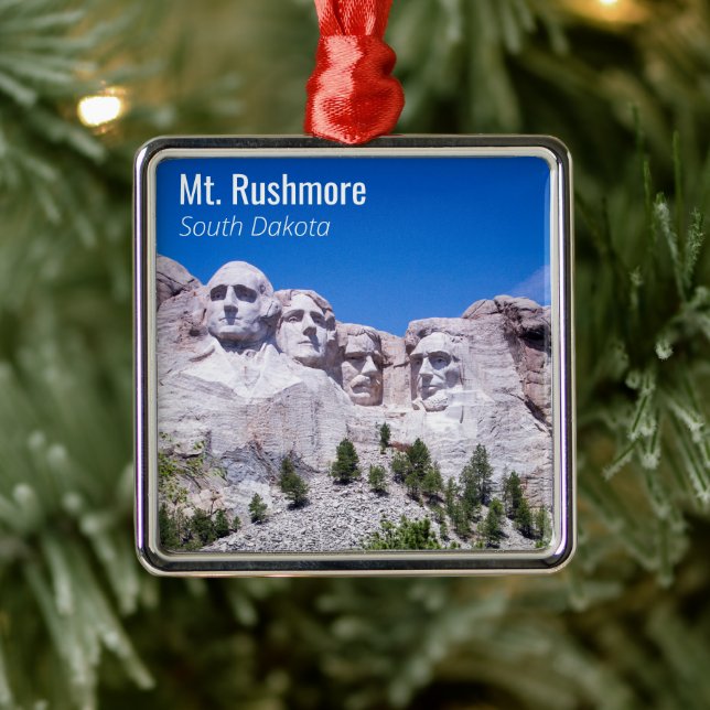 Personalised Vacation Photo Mt. Rushmore  Metal Ornament (Tree)