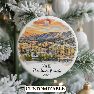 Personalised Vail Ornament, Custom Colorado State Ceramic Ornament