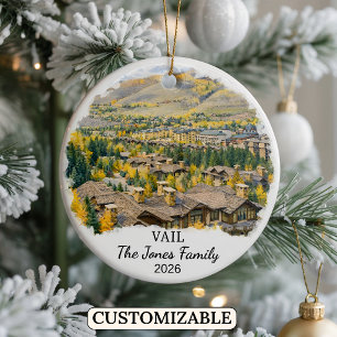 Personalised Vail Ornament, Custom Colorado State Ceramic Ornament