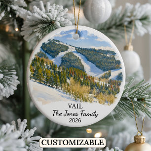 Personalised Vail Ornament, Custom Colorado State Ceramic Ornament