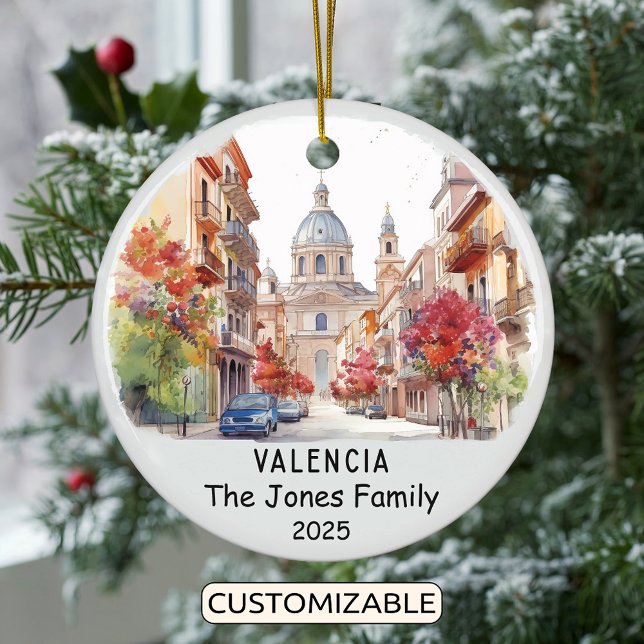 Personalised Valencia Ornament, Spain Ceramic Ornament (Creator Uploaded)