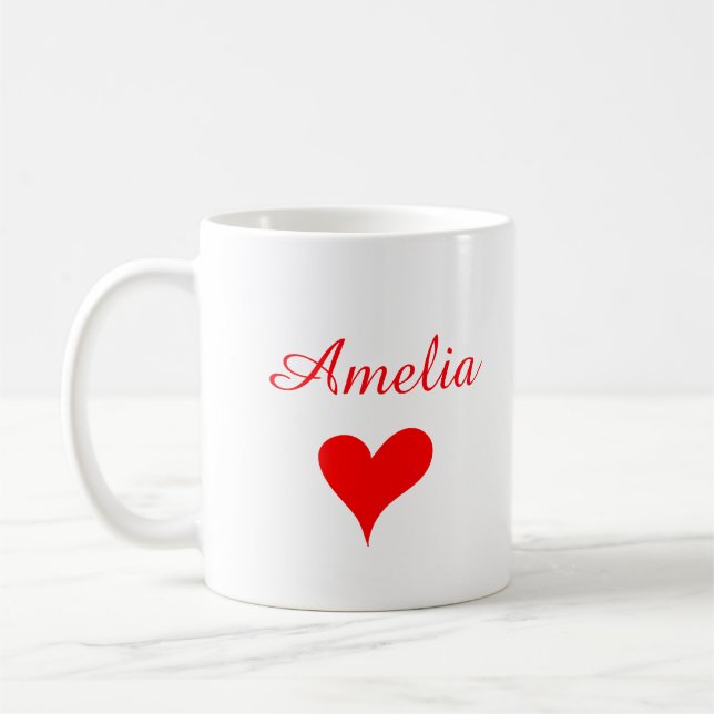 Personalised Valentine Coffee Mug, Custom Valentin Mug (Left)