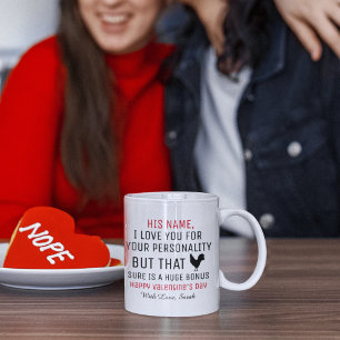 Personalised Valentine Coffee Mug, Funny Mugs, Mug