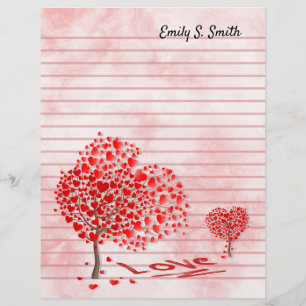 Personalised Valentine Lined Romantic Letter Paper