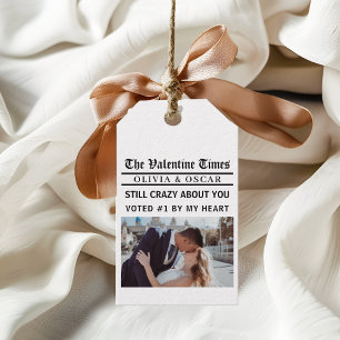 Personalised Valentine Newspaper Gift Tags