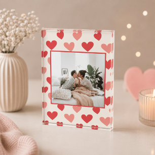 Personalised Valentine Photo Heart Acrylic Block