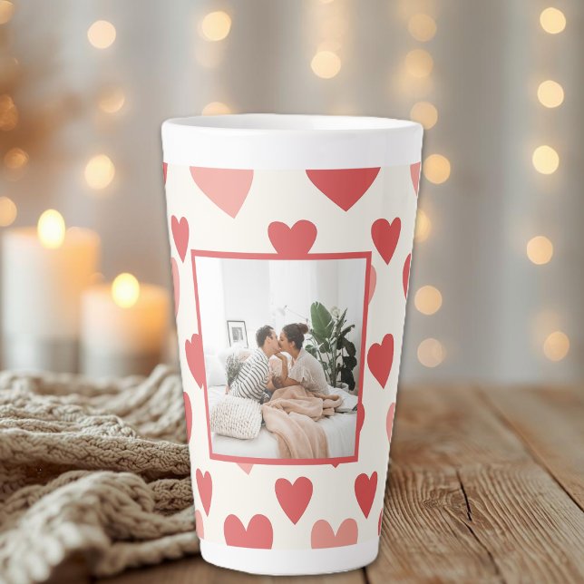 Personalised Valentine Photo Heart Latte Mug (Creator Uploaded)