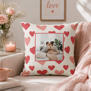 Personalised Valentine Photo Heart Throw Pillow