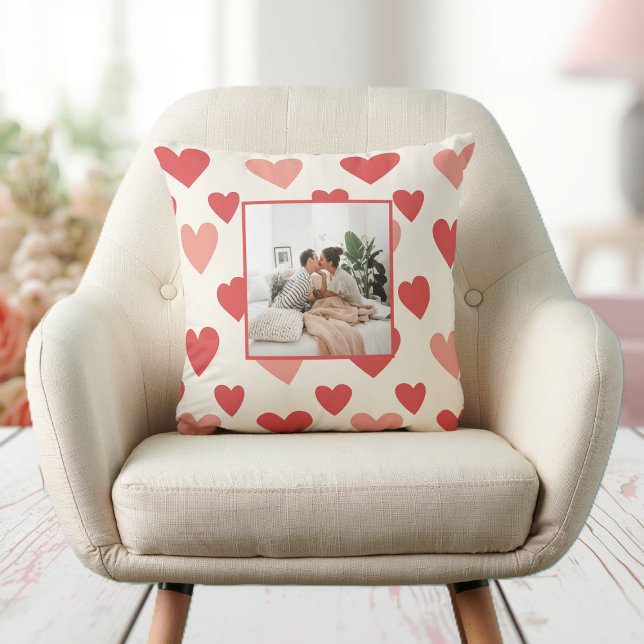 Personalised Valentine Photo Heart Throw Pillow (Creator Uploaded)
