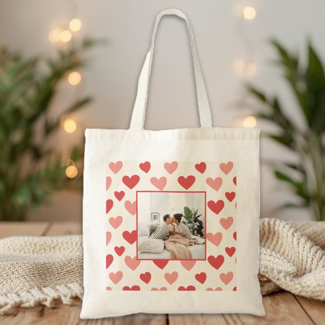 Personalised Valentine Photo Heart Tote Bag (Creator Uploaded)