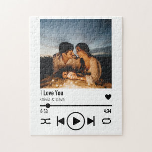 Personalised Valentine Photo Song Playlist Jigsaw Puzzle