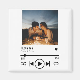 Personalised Valentine Photo Song Playlist Magnet