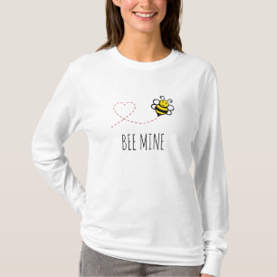 Personalised Valentine Quote - Bee Mine Cartoon T- T-Shirt