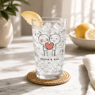Personalised Valentine’s Couple Matching Glass Cup