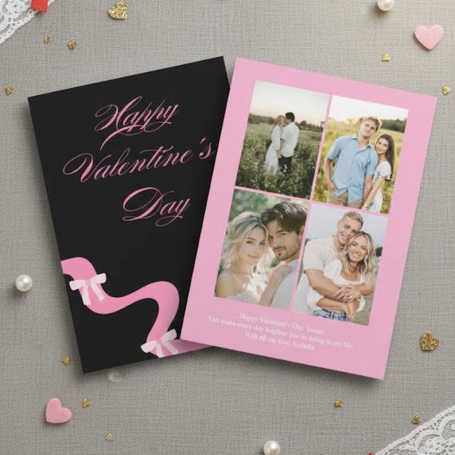 Personalised Valentine’s Day Card with Photo pink (Creator Uploaded)