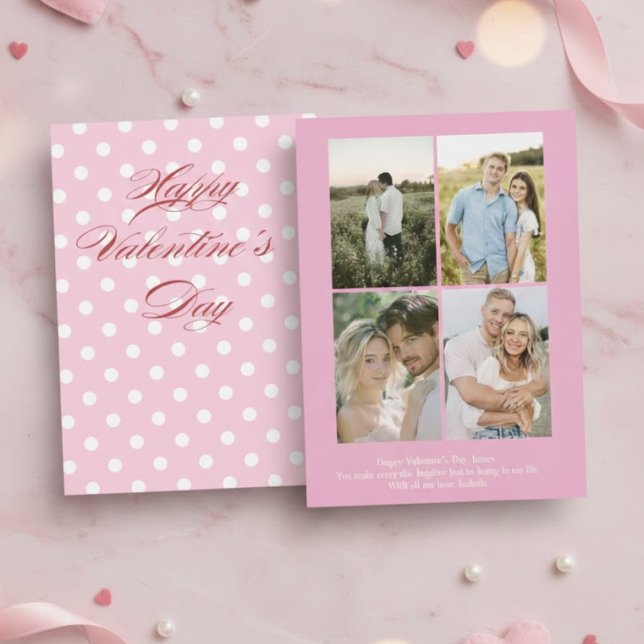 Personalised Valentine’s Day Card with Photo pink (Creator Uploaded)